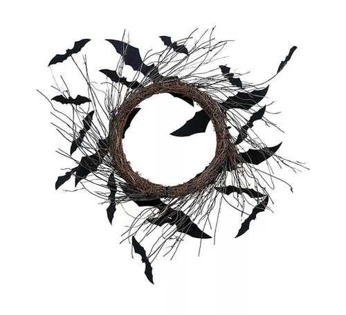 Corona de Murciélagos negros de 30 cm