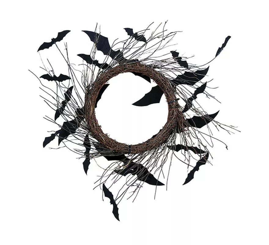 Corona de Murciélagos negros de 30 cm
