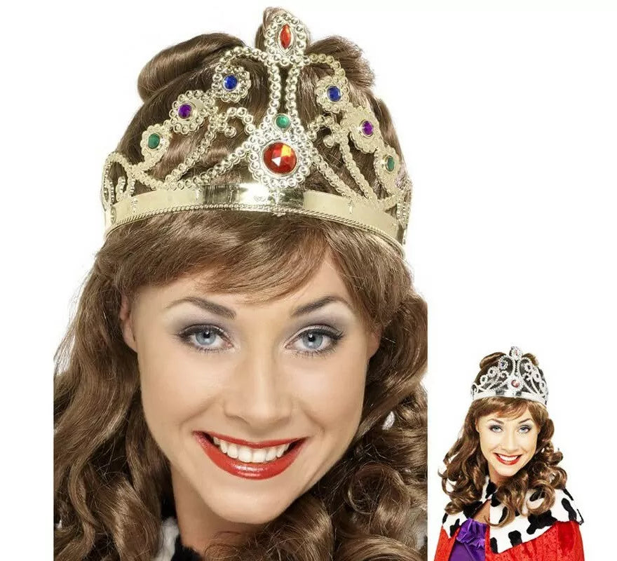 Corona de Reina con Joyas Dorada en 2 colores