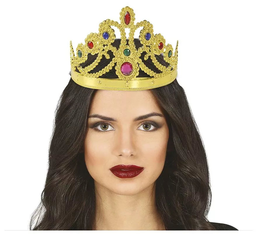 Corona o diadema ajustable de Reina color Oro