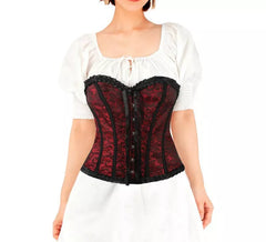 Corsetto in pizzo rosso per donna