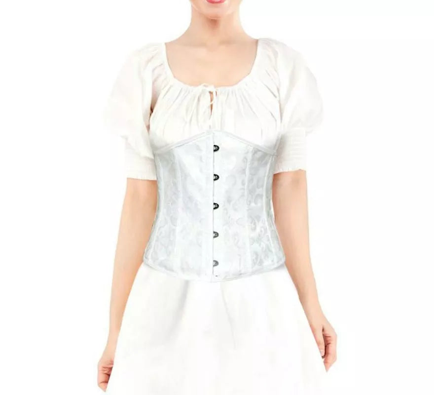 Corset Jacquard Blanco para mujer