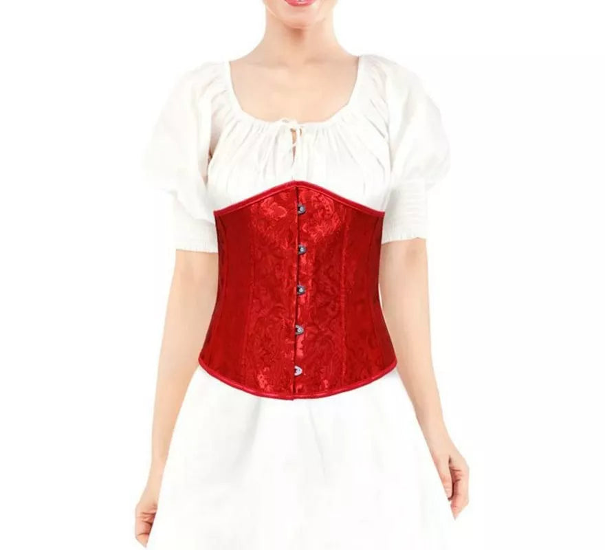Translation missing: it.Corset Jacquard Rojo para mujer