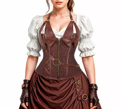 Corsetto jacquard steampunk per donna