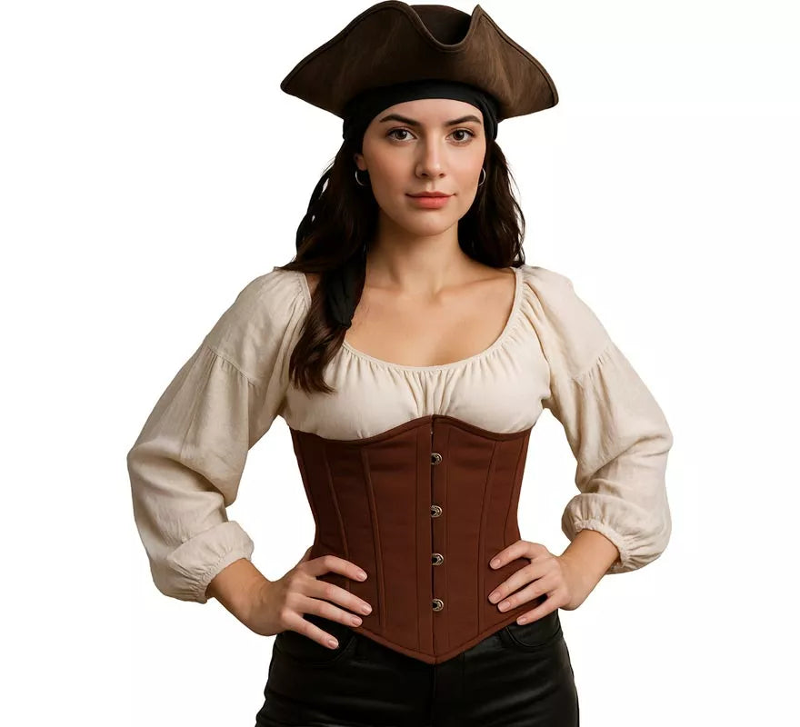 Translation missing: es.Corset Pirata marrón para mujer