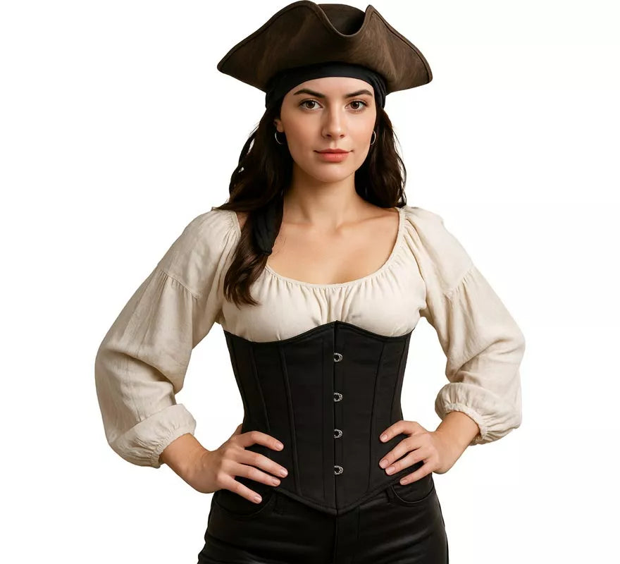 Translation missing: es.Corset Pirata negro para mujer