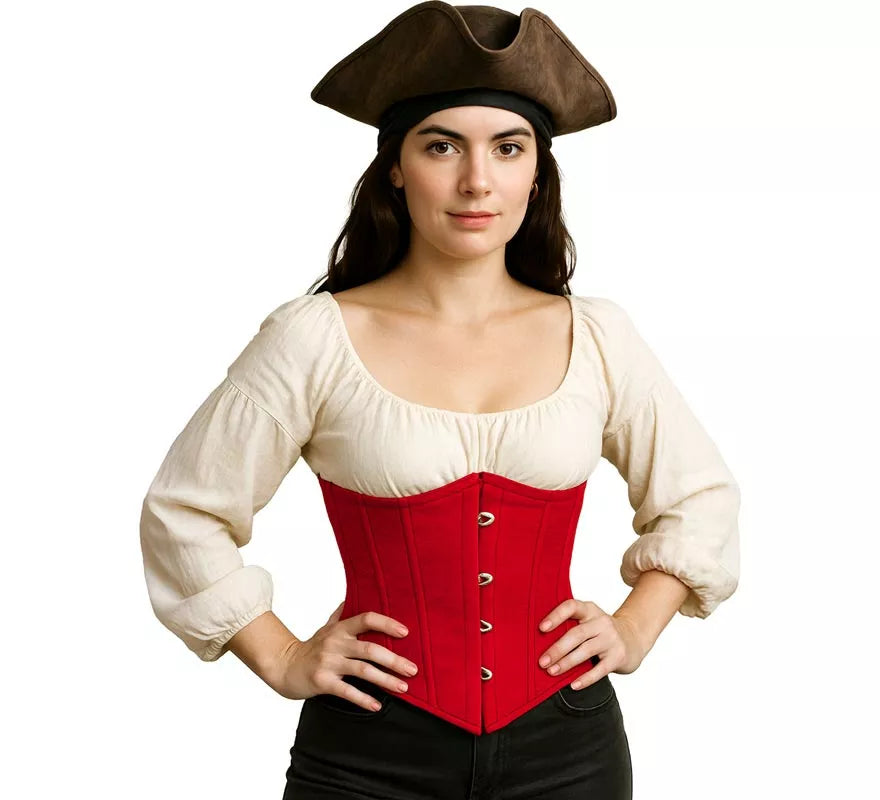 Translation missing: it.Corset Pirata rojo para mujer
