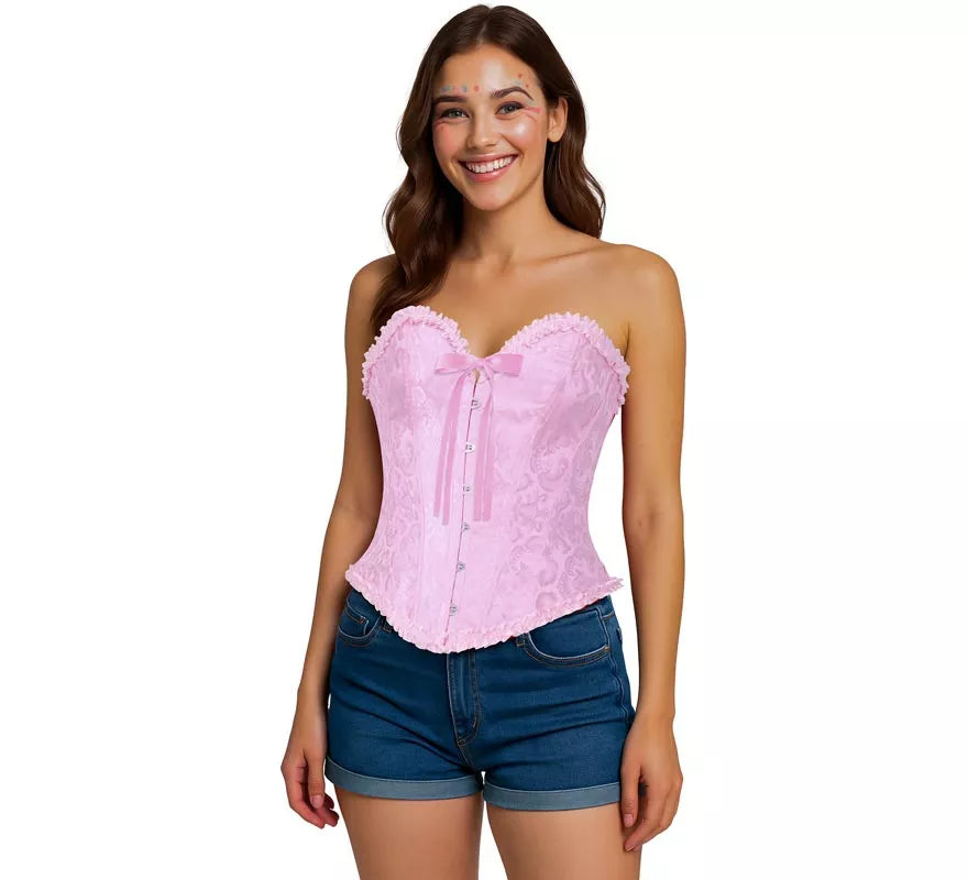 Corset rosa con Lazo para mujer