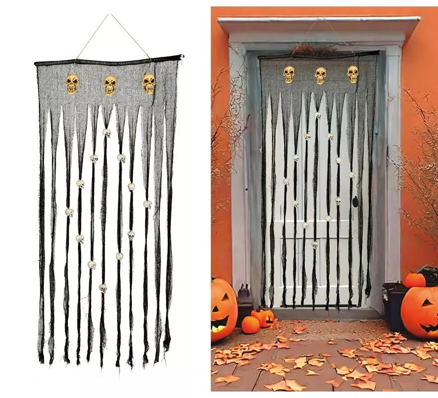 Translation missing: it.Cortina Gris con Calaveras 90X180 Cm