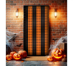 Tenda di Halloween a quadretti neri e arancioni 1x2 m