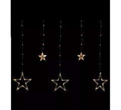 Tendina natalizia con 12 stelle luminose