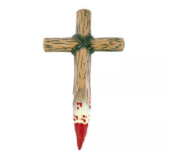 Cruz Matavampiros con sangre falsa de 30,5X18 cm