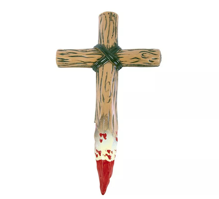 Translation missing: es.Cruz Matavampiros con sangre falsa de 30,5X18 cm