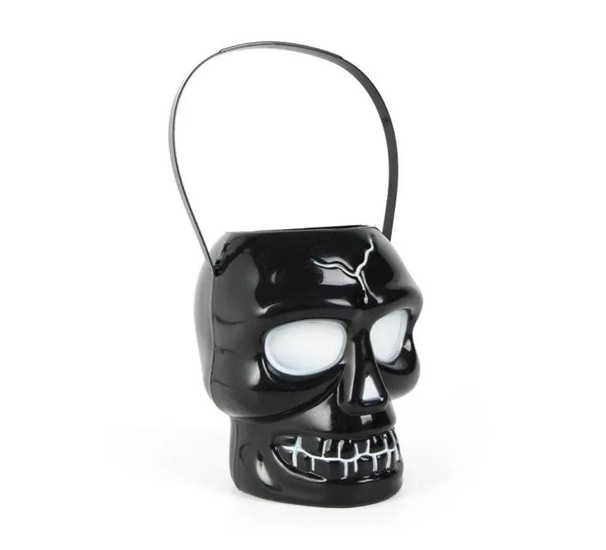 Translation missing: it.Cubo Calavera negro con asa de 12x14x16 cm
