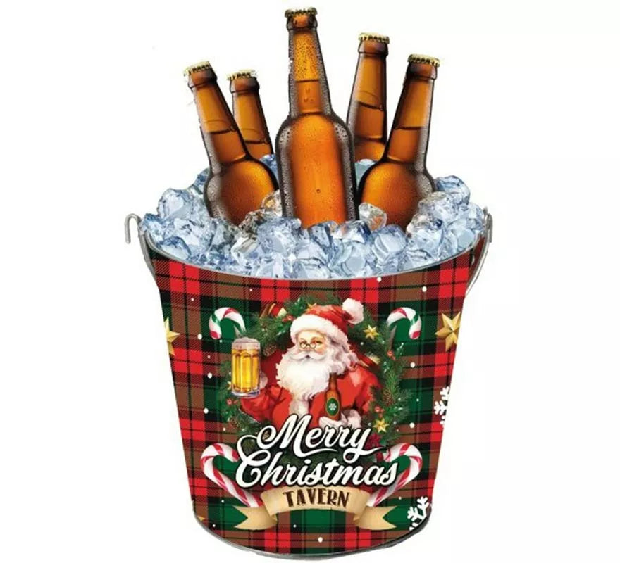Translation missing: it.Cubo Merry Christmas de metal de 19x23 cm