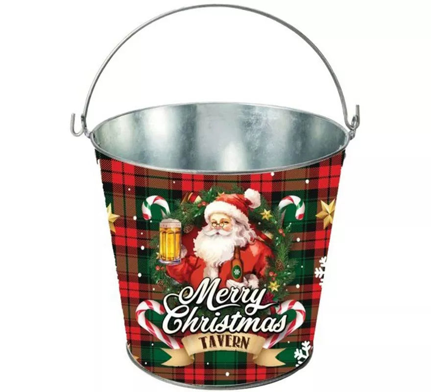 Translation missing: es.Cubo Merry Christmas de metal de 19x23 cm