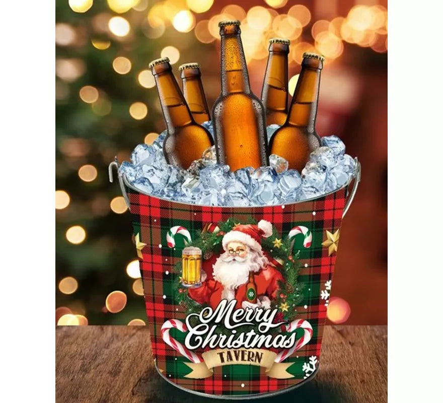 Translation missing: it.Cubo Merry Christmas de metal de 19x23 cm
