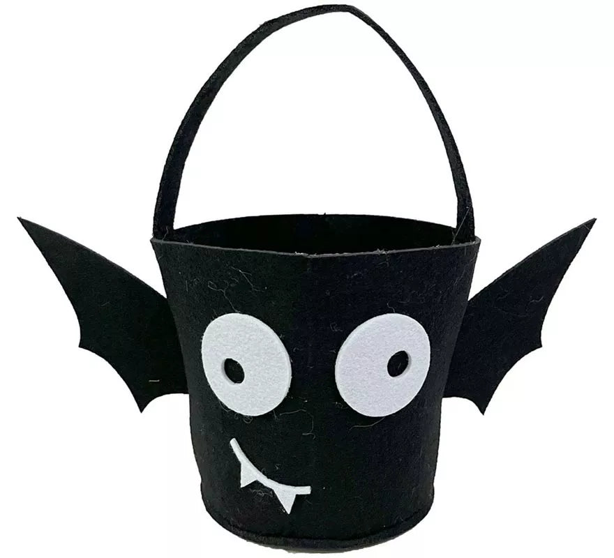 Cubo Murciélago de Fieltro negro 36x18,50x18 cm