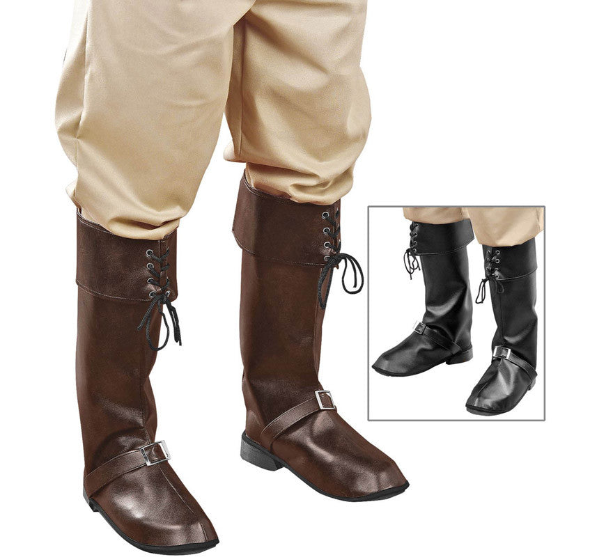 Translation missing: es.Cubre Botas con Hebillas Símil Piel en 2 Colores Surtidos