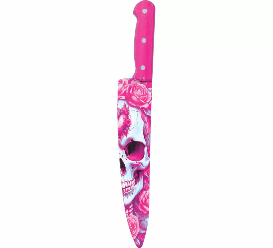 Cuchillo Calavera Rosa de 37 cm
