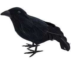 Corvo nero con piume, 20,5x6x11 cm