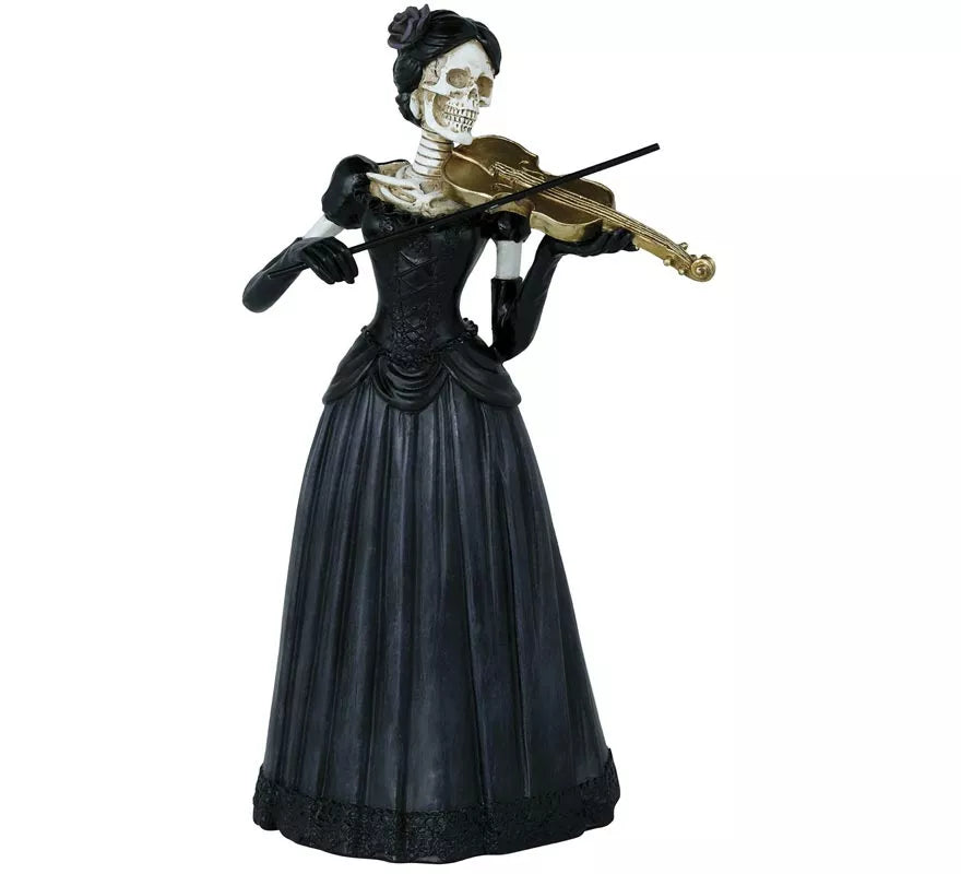 Translation missing: es.Dama Esqueleto con Violín de Resina de 26x15 cm