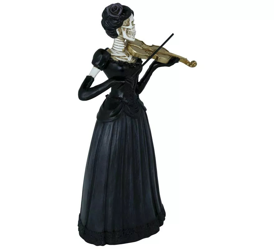 Translation missing: it.Dama Esqueleto con Violín de Resina de 26x15 cm