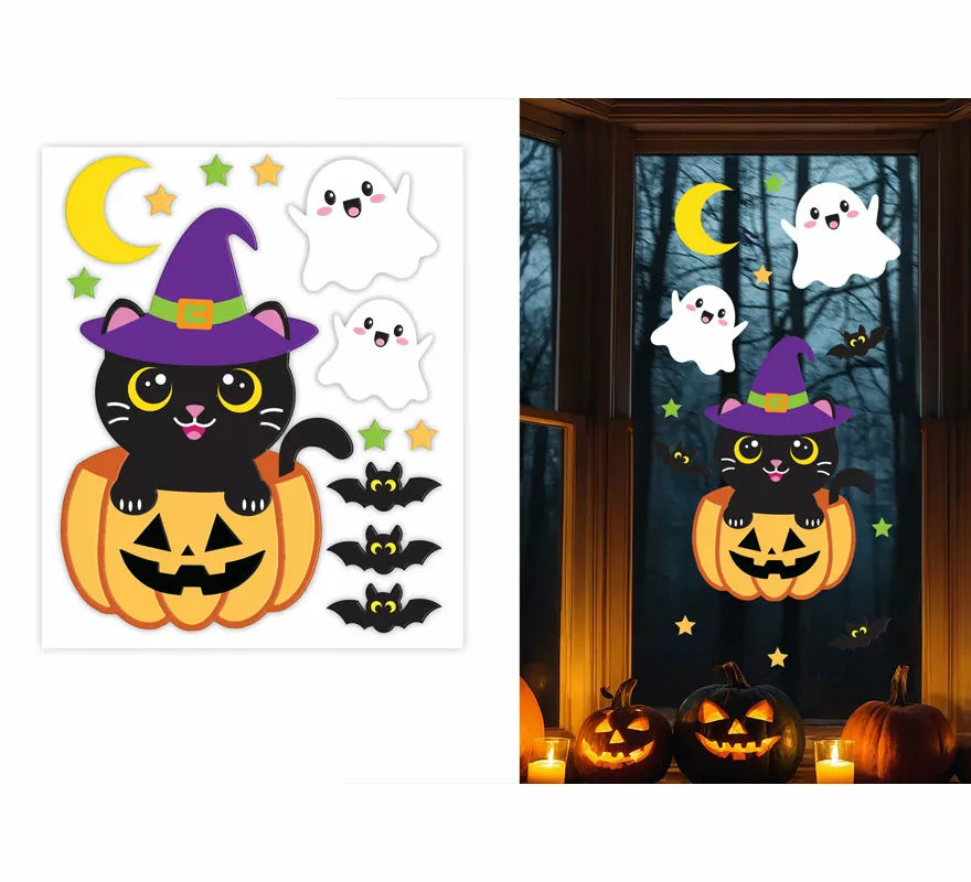 Translation missing: it.Decoración Gel Gato con Calabaza 25x30 cm