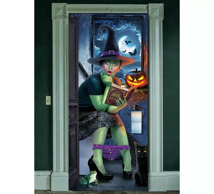 Decoración Puerta Bruja Sorprendida 80x180 cm