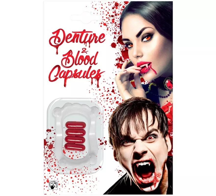 Translation missing: it.Dentadura de Vampiro con 4 Capsulas de Sangre