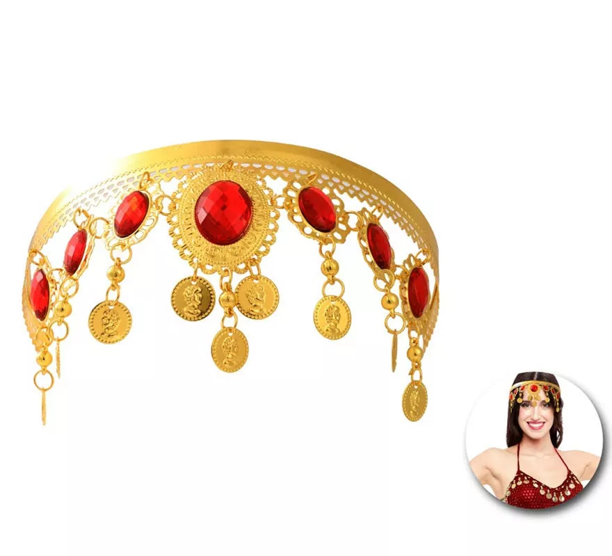 Translation missing: it.Diadema Árabe con piedras rojas