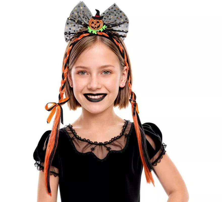 Translation missing: it.Diadema Calabaza con Dos Trenzas Infantil