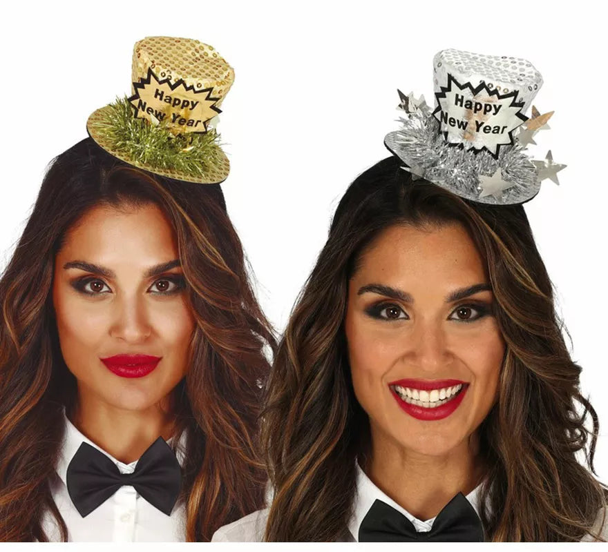 Translation missing: it.Diadema Chistera 'Happy New Year' Plata y Oro Surtidos