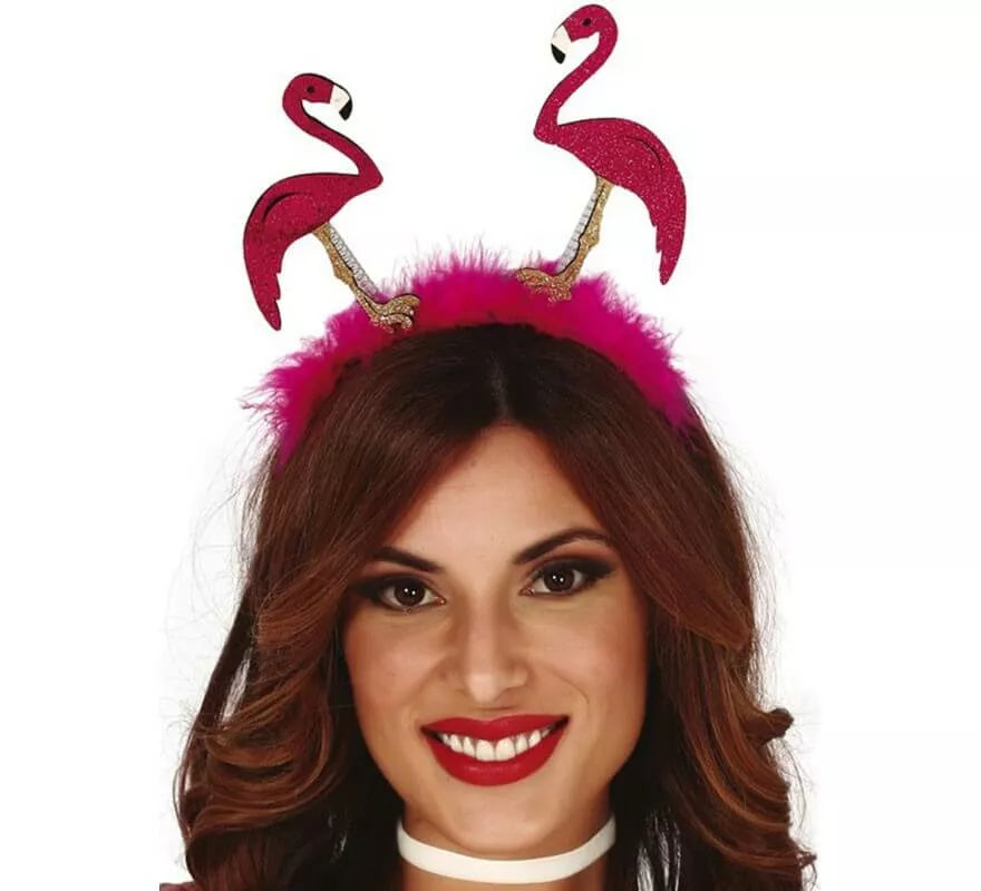 Diadema con 2 Flamencos y Marabú