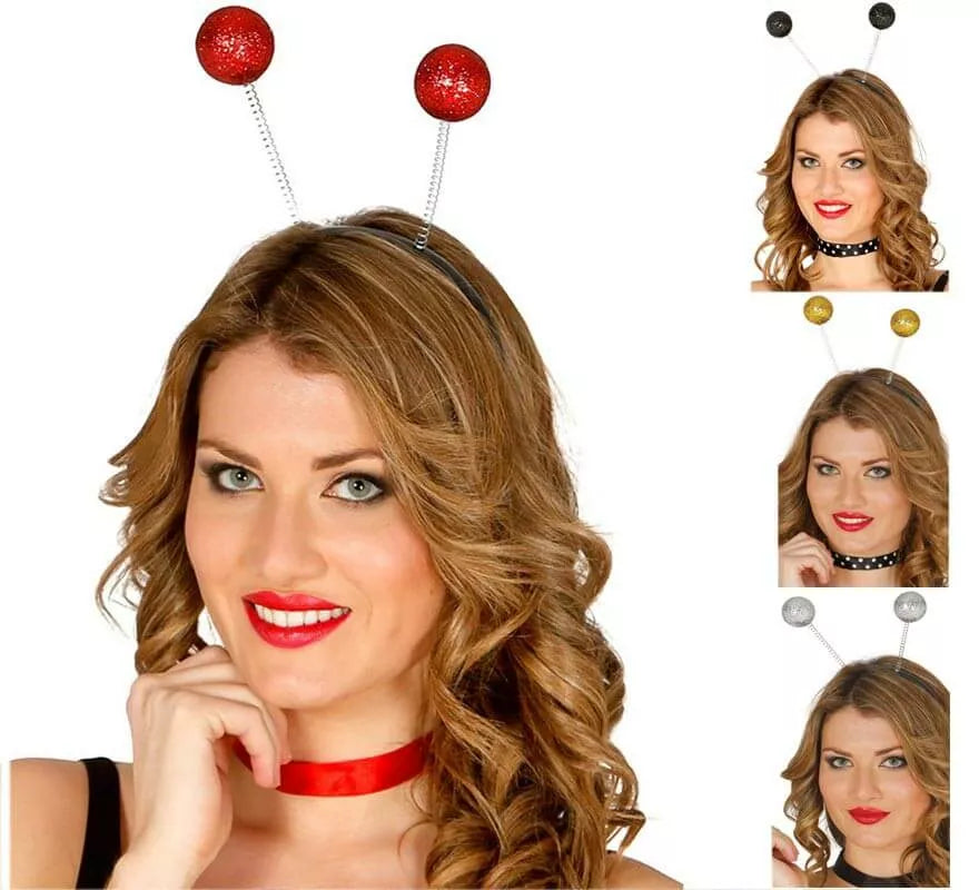 Translation missing: it.Diadema con antenas y bolas escarcha en varios colores