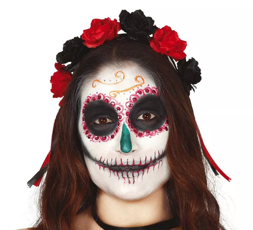 Translation missing: es.Diadema con Flores Rojas y Negras