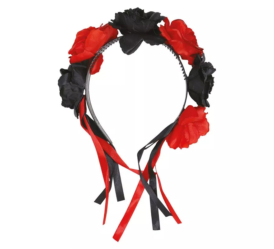 Translation missing: it.Diadema con Flores Rojas y Negras