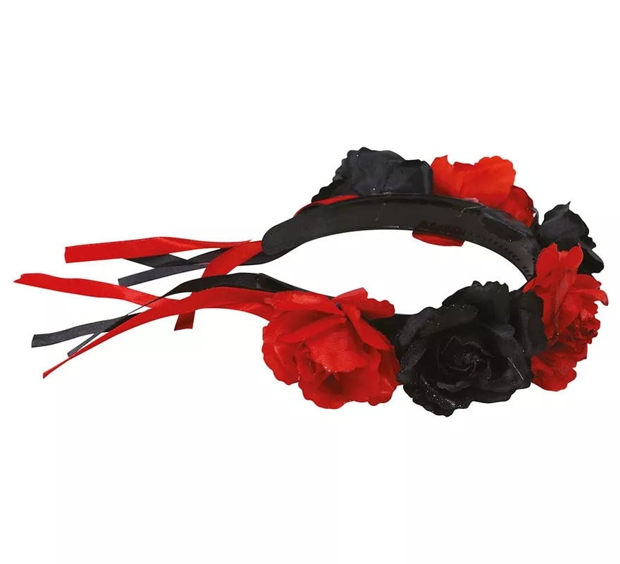 Translation missing: it.Diadema con Flores Rojas y Negras