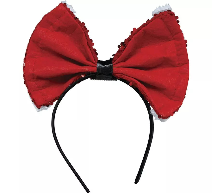 Translation missing: it.Diadema con Lazo de Mamá Noel y Lentejuelas