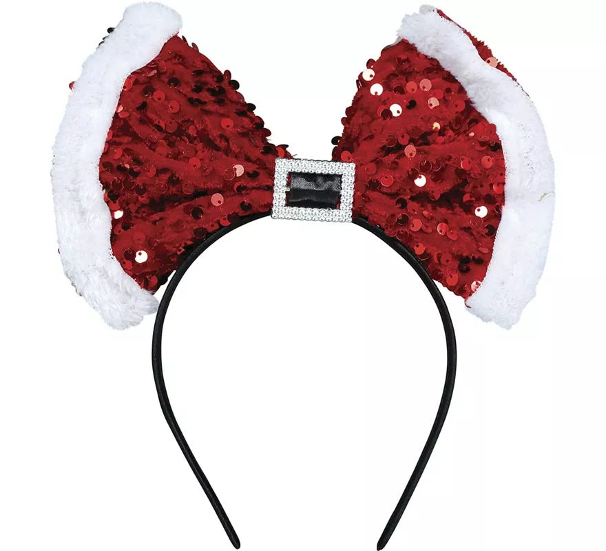 Translation missing: it.Diadema con Lazo de Mamá Noel y Lentejuelas