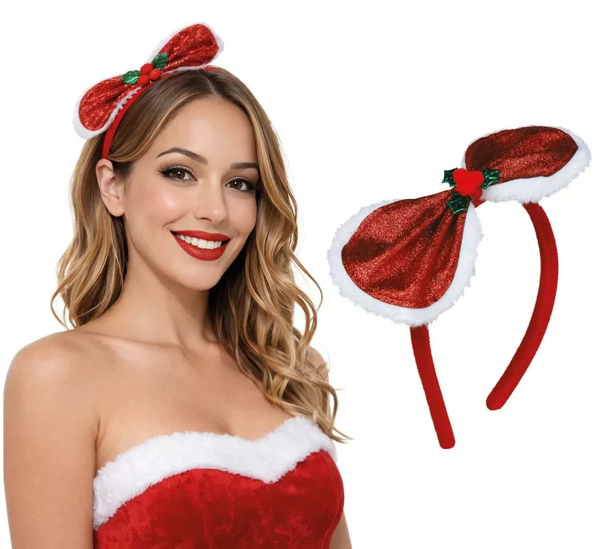 Translation missing: it.Diadema con Lazo Navideño y Acebo