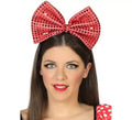 Diadema con Lazo Rojo y Lentejuelas