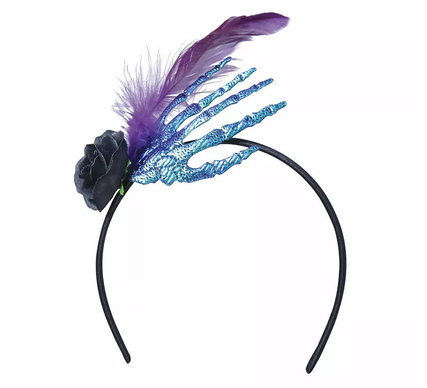 Translation missing: it.Diadema con Mano, Pluma y Rosa Negra