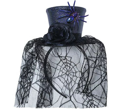 Cerchietto con mini cappello e velo