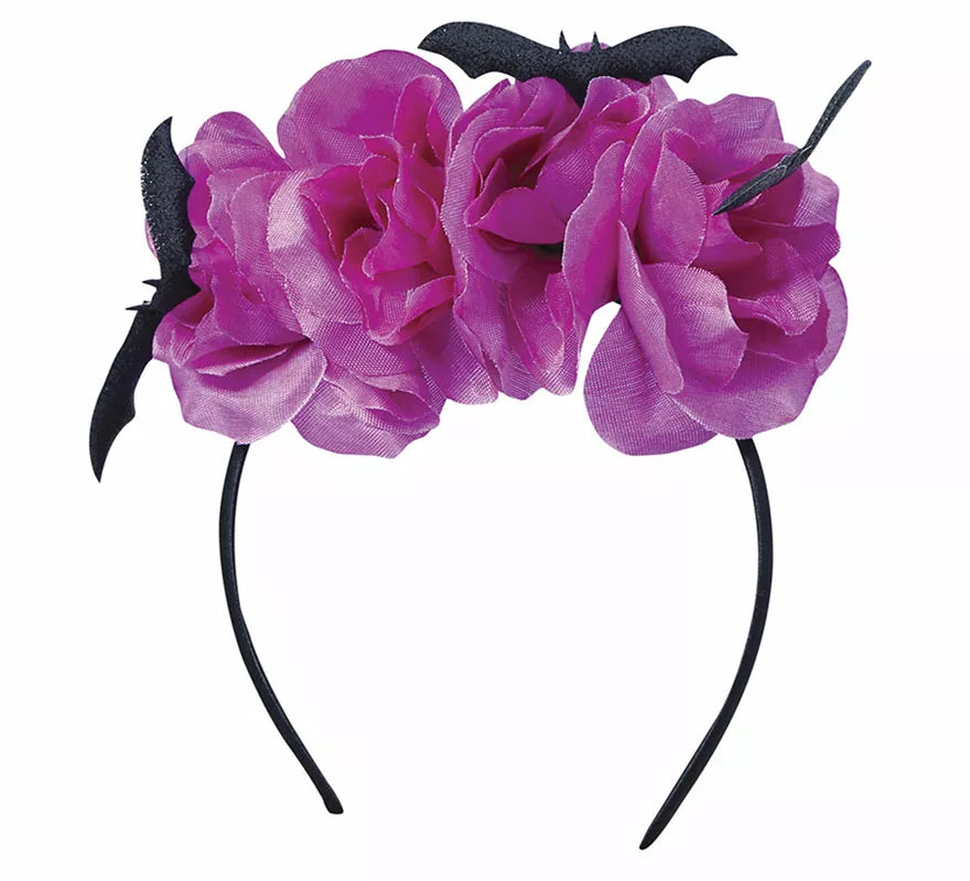 Translation missing: it.Diadema con Murciélagos y Flores Lila