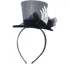 Diadema con Sombrero y Mano Esqueleto