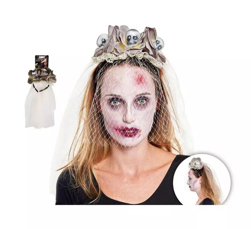 Translation missing: it.Diadema con Tocado con Velo Novia Cadáver
