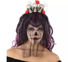 Diadema con Velo del Día de los Muertos