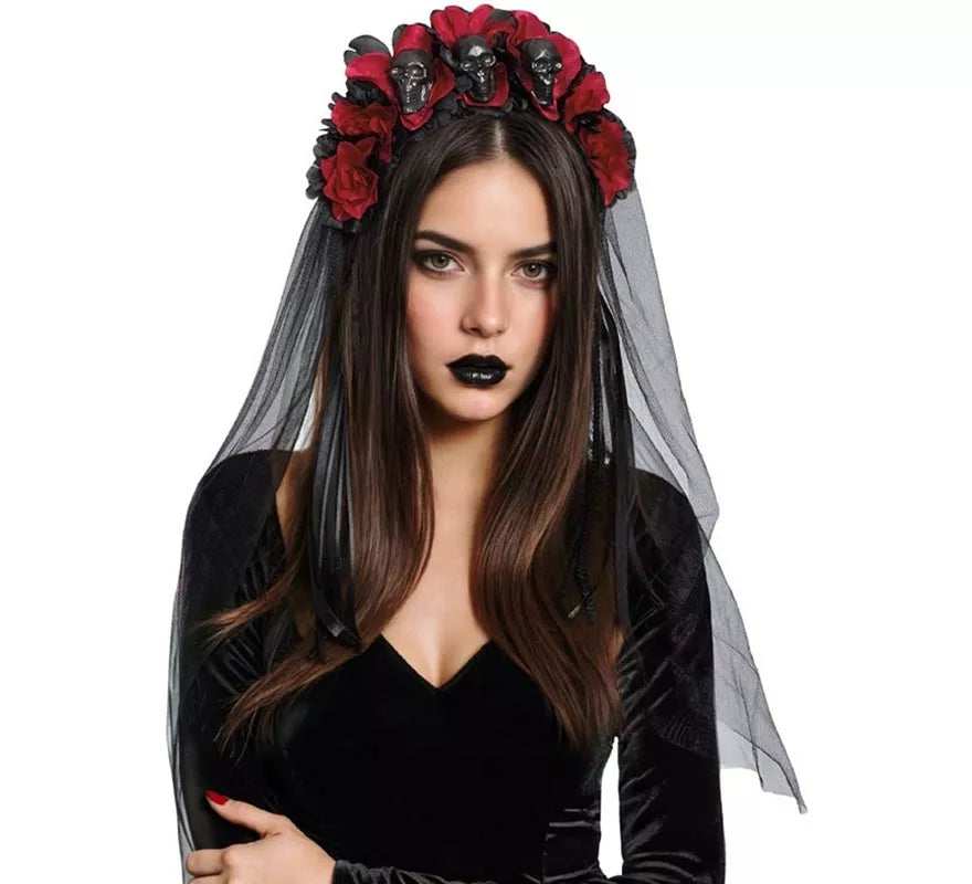 Diadema con Velo Gótico
