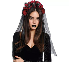 Diadema con Velo Gótico